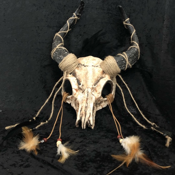 NEW Ram Skull Masquerade Masks Headpiece Headwear - Picture 2 of 2